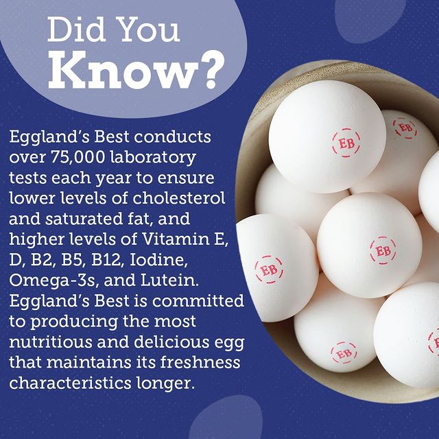 Look for the "EB" stamp to ensure you're getting the freshest, highest-quality eggs from Eggland's Best. 🔍🥚 ⁣
✶ ⁣
✶ ⁣
✶ ⁣
#madewithEB #onlyfeedmeEB #thEBest #egglandsbest #didyouknow