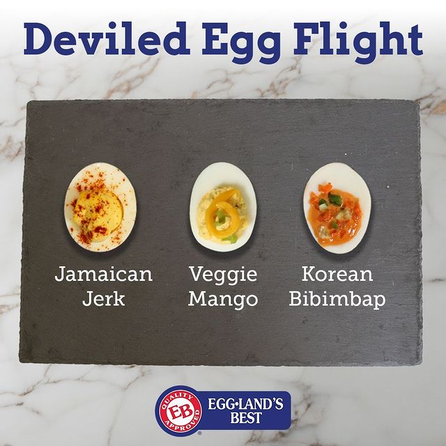 We’re egg-cited to dive into the latest food craze: the Deviled Egg Flight! In a previous EB newsletter, we held a contest asking you to submit your best deviled egg recipe. Congratulations to our three winners, we love having the chance to showcase your creations to the rest of the EB community!⁣
✶⁣
Recipe links in bio!⁣
✶ ⁣
✶ ⁣
✶ ⁣
#madewithEB #onlyfeedmeEB #thEBest #egglandsbest #eggflight #deviledeggs #recipe https://bit.ly/4dEF9fl