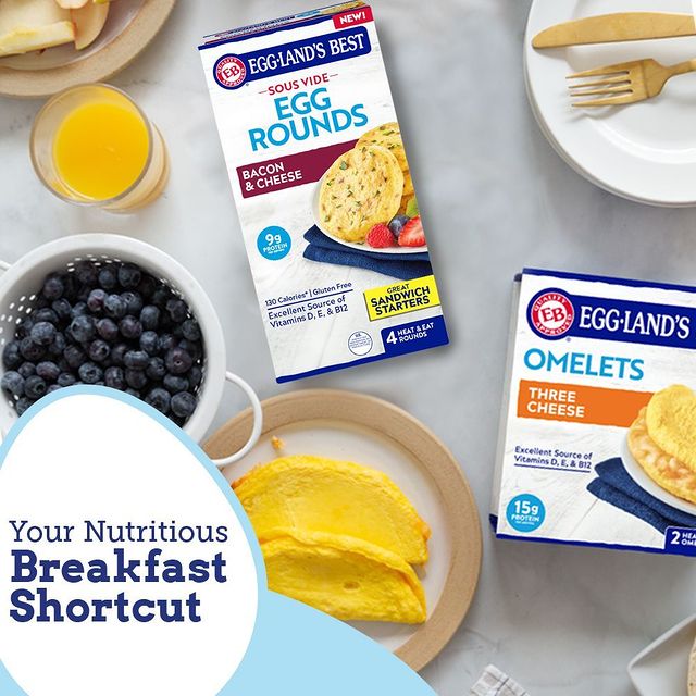 Fuel your kids for a successful day with our delicious and nutritious Frozen Omelets and Egg Rounds. 🥚 They're ready in no time and perfect for busy mornings, without the breakfast scramble! 🍳 ⁣
✶⁣
✶ ⁣
✶ ⁣
#madewithEB #onlyfeedmeEB #thEBest #egglandsbest #BreakfastIdeas #BackToSchool #breakfast